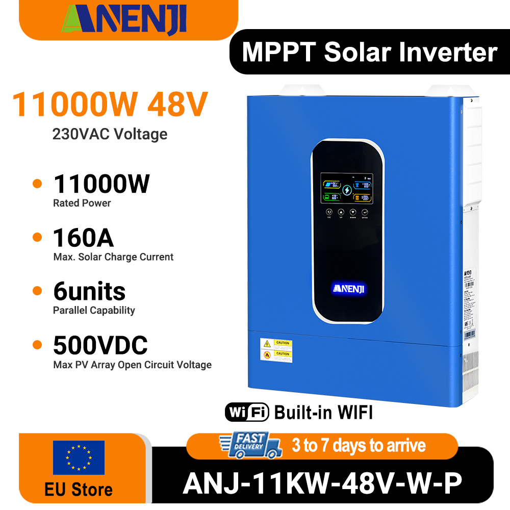 Hybrid Solar Inverter 5.5Kw Mppt 48V - ANENJI 11KW 48V عاكس شمسي هجين