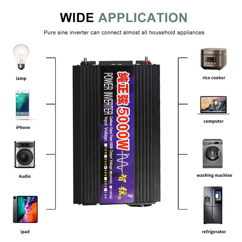 Pure Sine Wave Inverter 5000W 48V 220V - محول طاقة SMARAAD بقدرة 5000 واط،