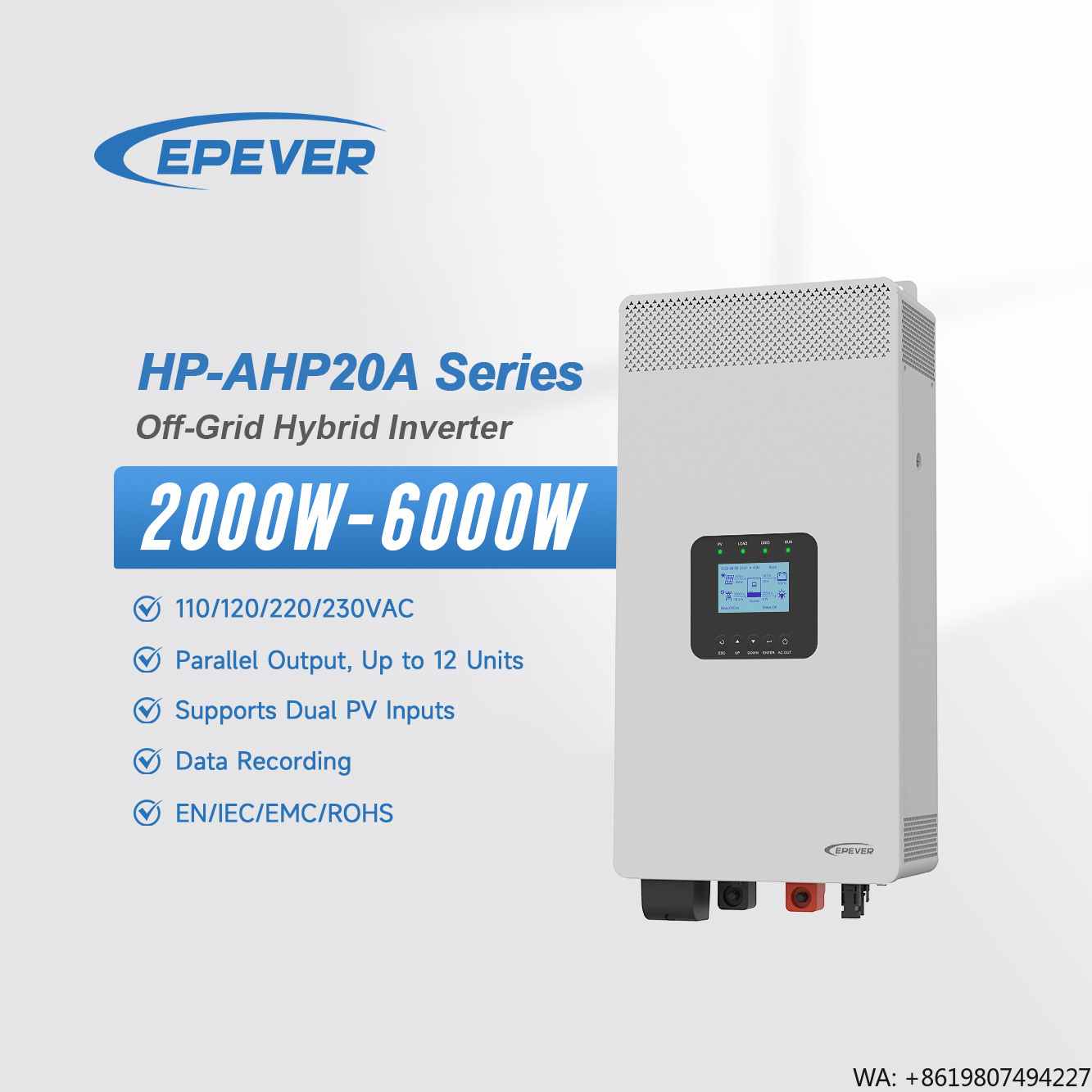 Hybrid Solar Inverter 5.5Kw Mppt 48V - محول طاقة شمسي هجين من إيبيفر،