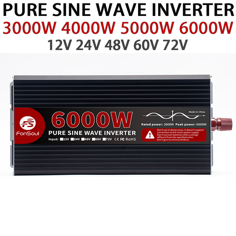Pure Sine Wave Inverter 5000W 48V 220V - محول تيار متردد بقدرة 6000 واط،