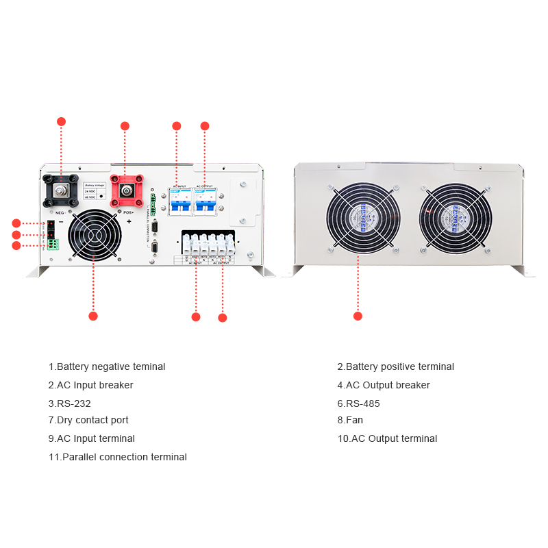 110 فولت/220 فولت 48 فولت محول - مراجعة Split Phase Inverter 10Kw 110V 220V وسعره