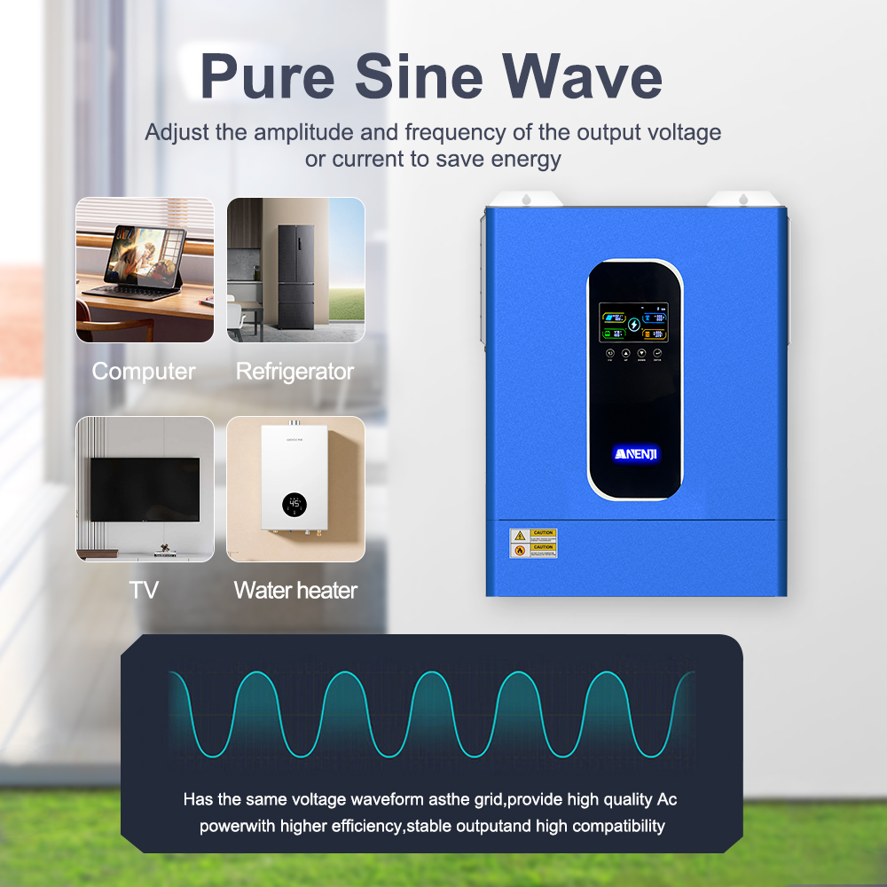 ANENJI 11KW 48V عاكس شمسي هجين - مراجعة Hybrid Solar Inverter 5.5Kw Mppt 48V وسعره