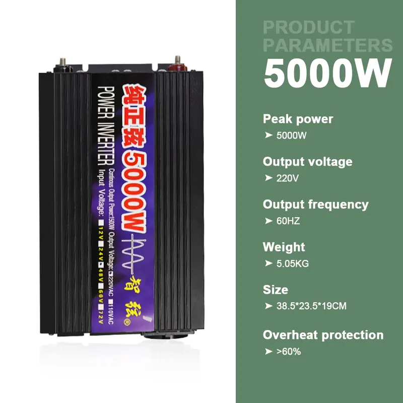 محول طاقة SMARAAD بقدرة 5000 و - مراجعة Pure Sine Wave Inverter 5000W 48V 220V وسعره