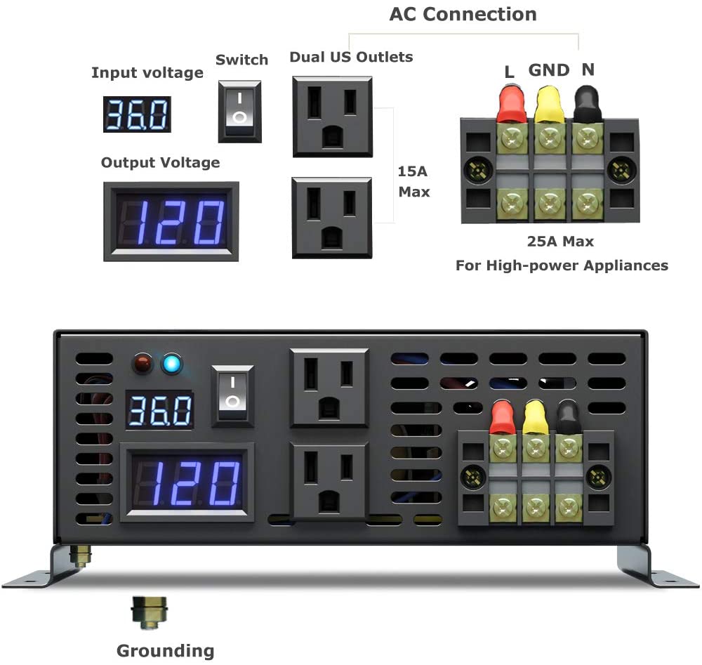 خارج الشبكة موجة جيبية نقية عا - مراجعة Pure Sine Wave Inverter 5000W 48V 220V وسعره