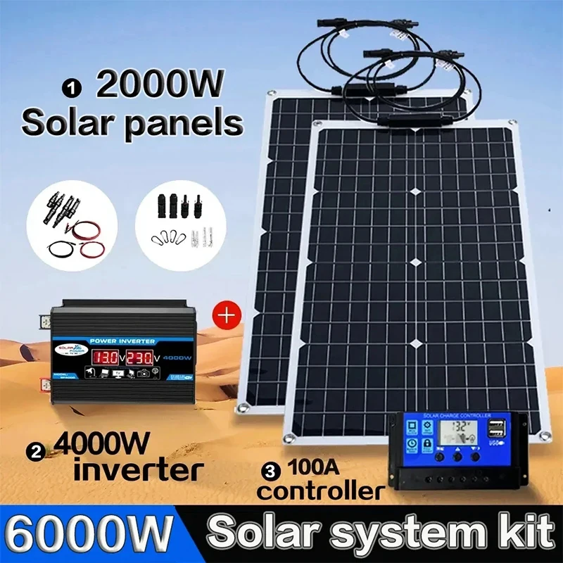 طقم شمسي الكل في واحد بقوة 200 - مراجعة Grid Tie Inverter Limiter 2000W وسعره