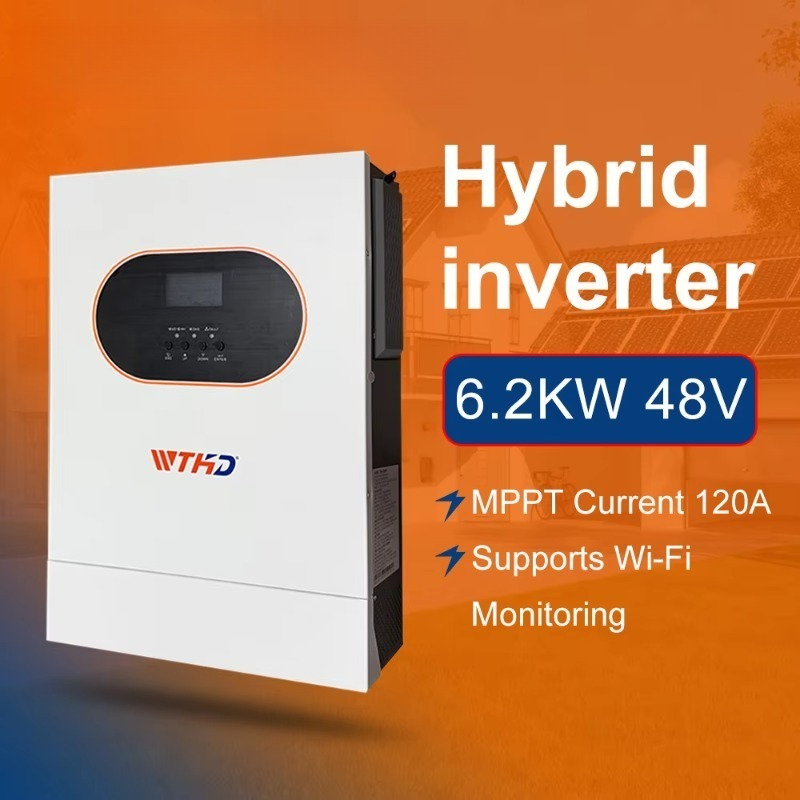 محول طاقة شمسي هجين أحادي الطو - مراجعة Off Grid Solar Inverter 48V 6000W وسعره