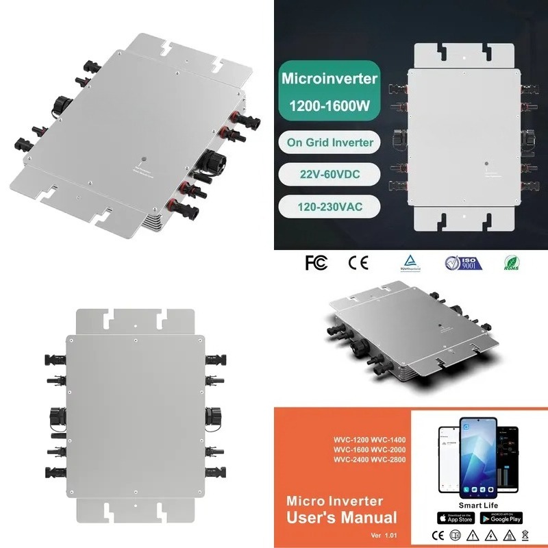 محول طاقة شمسية ذكي مع تطبيق و - مراجعة Micro Inverter 1400W Solar Grid Tie وسعره