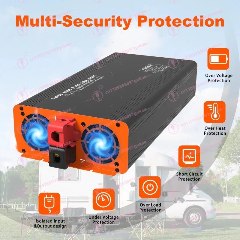 الذروة 4000 واط 12 فولت 24 فول - مراجعة Power Inverter 12V 220V 4000W Continuous وسعره