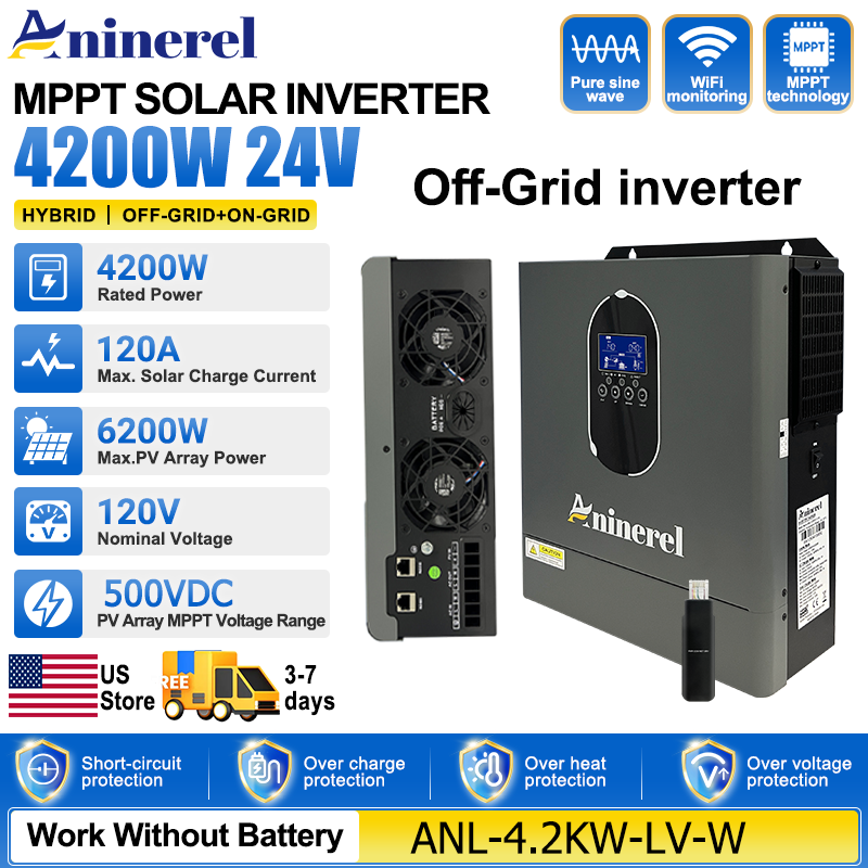 انفيرتر هجين أنيريل 4200 واط 3 - مراجعة Inverter Pure Sine Wave 60Hz 120V 3000W وسعره