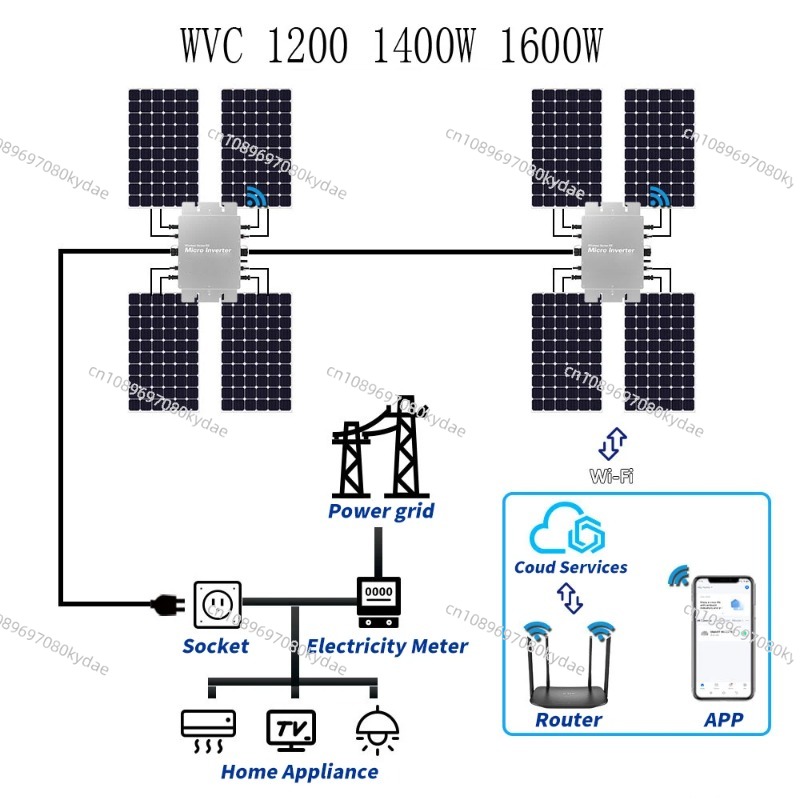 محول طاقة شمسية صغير مقاوم للم - مراجعة Micro Inverter 1400W Solar Grid Tie وسعره