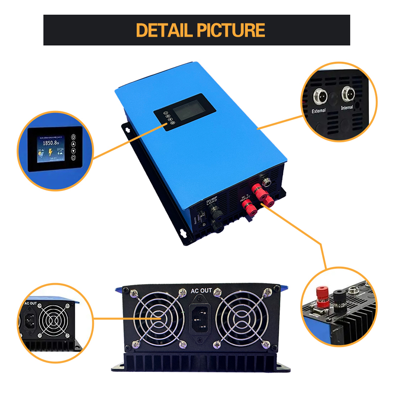 1000 واط 2000 واط طاقة الرياح  - مراجعة Grid Tie Inverter Limiter 2000W وسعره