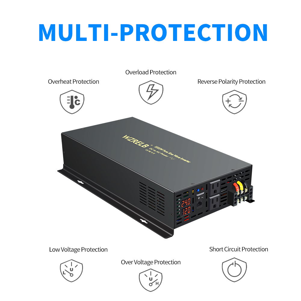 موثوقة 5000 واط التحكم السلكي  - مراجعة Pure Sine Wave Inverter 5000W 48V 220V وسعره
