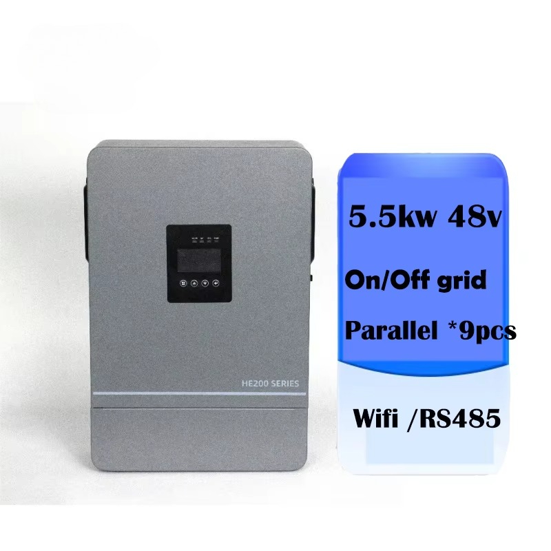 محول طاقة شمسية هجين متوازي بق - مراجعة Hybrid Solar Inverter 5.5Kw Mppt 48V وسعره
